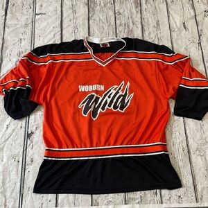 Woburn Wild #4 Orange Club Hockey Sports Jersey Shirt